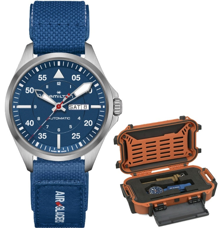 Orologio Hamilton Khaki Aviation Pilot Day Date Auto - Special Edition Air-Glaciers con Cinturino Extra - EZY